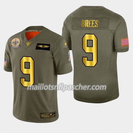 Maillot New Orleans Saints Drew Brees 9 Nike 2019 Salute to Service 100th - Homme